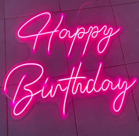 Neon Happy Birthday Custom Sign Uk Birthday Sign Wall Art Etsy