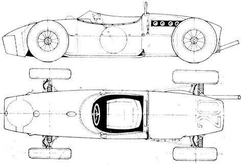 1961 Lotus 18 F1 Gp Formula Blueprints Free Outlines