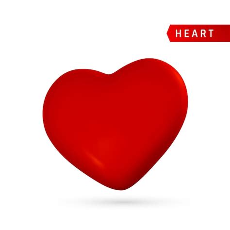 Premium Vector 3d Realistic Heart Icon Red Love Symbol Vector