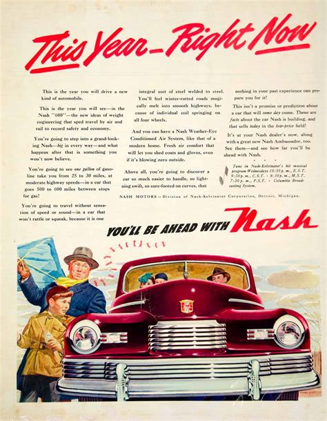1946 Ad Howard Scott Art Nash Kelvinator 600 Ambassador Car Automobile