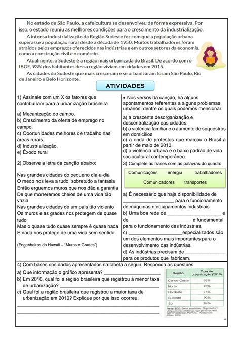 Exercícios De Geografia 7 Ano Industrialização Brasileira Com Gabarito