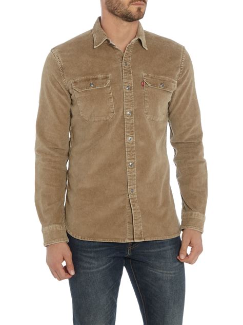 Levis Worker Slim Fit Washed Corduroy Shirt In Natural For Men Lyst