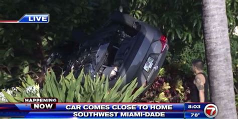 Crash Leaves Rolled Over Car In Front Of Sw Miami Dade Home Wsvn