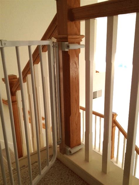 The kidco angle mount safeway is the gate for situations where mounting points are not straight across from each other. Custom Baby Gate Wall and Banister No Holes Installation ...