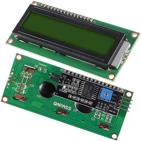 1602 Lcd Display I2c Green Backlight With Adapter For Arduino Maker Zone