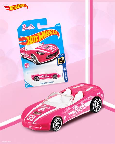 Hot Wheels Corvette Stingray Barbie Pink Hw Screen Time Perfect Birthday T Rare Miniature