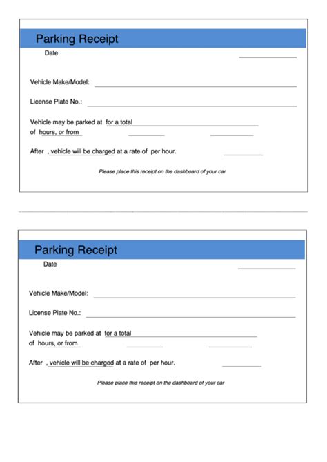 Top Parking Receipt Templates Free To Download In Pdf Format