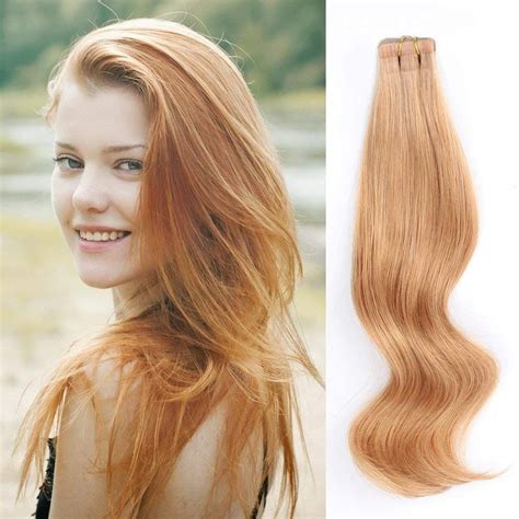 Tape In Hair Extension 27 Strawberry Blonde Tape In Hair Extensions Hair Tape Balayage Hair