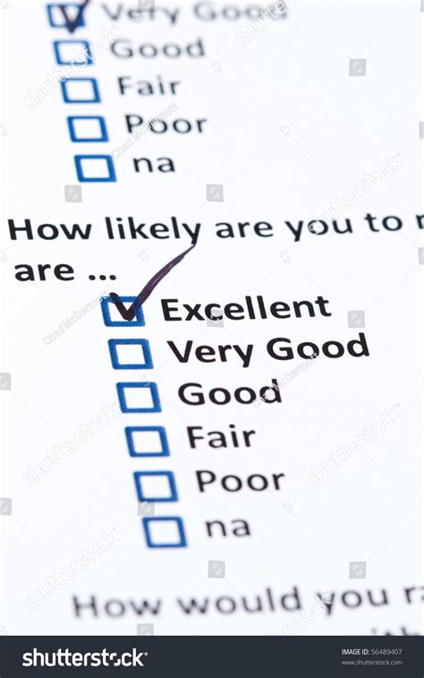Survey Questionnaire Customer Satisfaction Checkboxes Stock Photo Edit