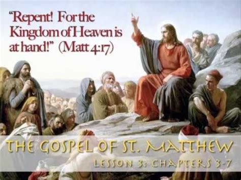 The Gospel Of St Matthew Lesson 3 Chapters 3 7 YouTube