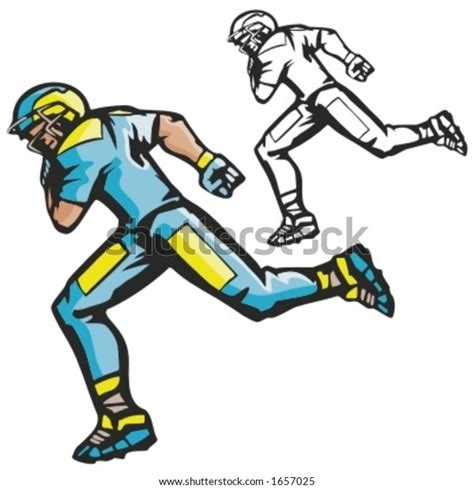 American Football Player Vector Illustration Stock Vector Royalty Free