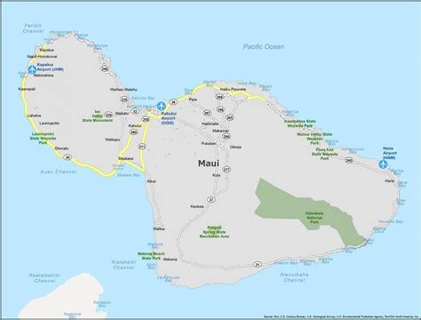 Map Of Maui Island Hawaii Gis Geography