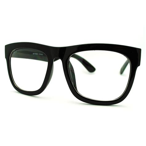 Black Oversized Square Glasses Thick Horn Rim Clear Lens Frame Cm11es83znv Square Glasses