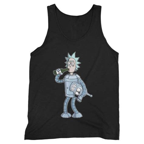 Rick And Morty Futurama Combo Rick Sanchez Bender Drink Mans Tank Top