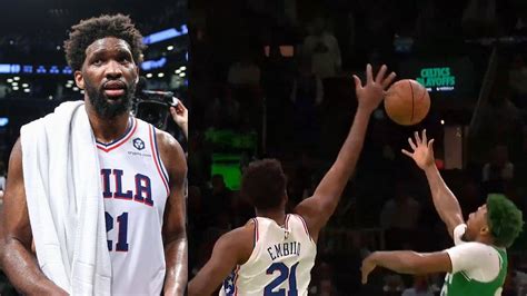 Watch Joel Embiid Hosts Block Party In Game 2 5 Emphatic Blocks In Just 13 Minutes Against