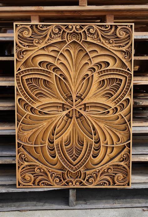 Layers Of Intricate Patterns Are Featured In Mesmerising Laser Cut Wood