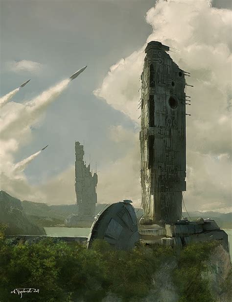 Towers By Tredowski On Deviantart Sci Fi Landscape Sci Fi