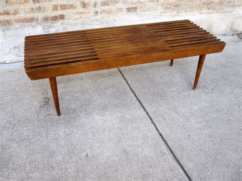 Coffee tables for any budget. circa midcentury: 'danish modern' walnut slat bench coffee ...