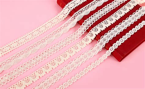 6 rolls 30 yards white lace ribbon roll cream lace trim cotton crochet lace edge trim ribbon