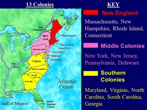 Colonial Regions Powerpoint Presentation Middle Colonies Thirteen