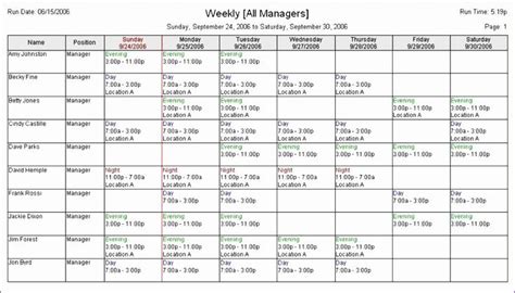 Restaurant Employee Schedule Template Unique 6 Excel Employee Schedule