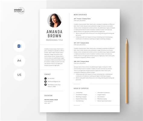 Minimalist Resume Template For Word Project Manager Cv Free Cover