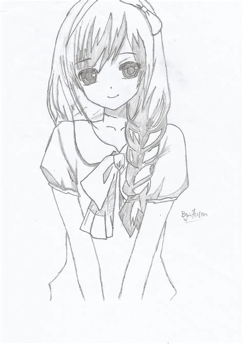 Teenage Anime Chibi Girl Drawing Easy Rectangle Circle