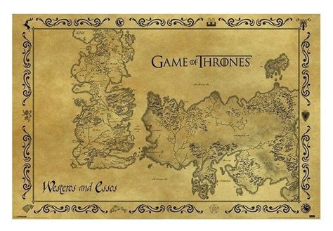 Game Of Thrones Westeros And Essos Map Discount Poster Very Light