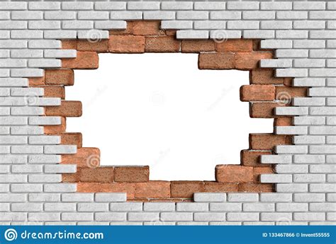 3d Hole Wall Bricks Illusion 3d Rendering Stock Illustration