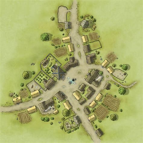 Village Fantasy City Map Fantasy World Map Fantasy Map