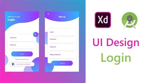 Login And Register Ui Ux Design Xd To Android Studio Xml Animation
