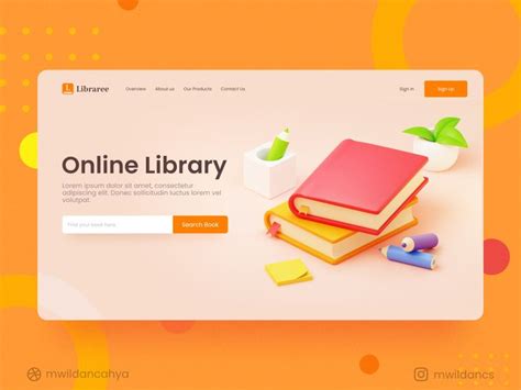 Libraree Online Library 3d Landing Page Exploration In 2021