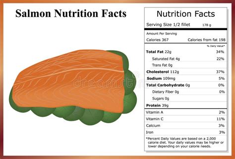 Salmon Nutrition Facts Stock Vector Illustration Of Food 55075415