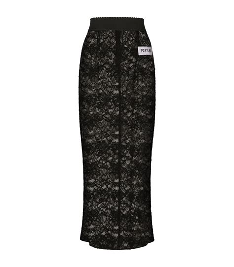 Dolce And Gabbana Multi Floral Lace Midi Skirt Harrods Uk