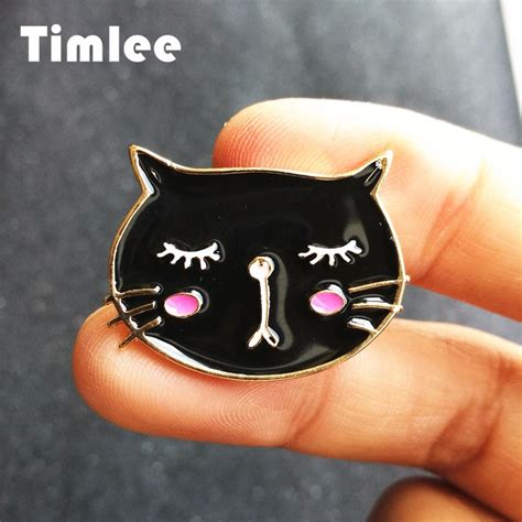 Timlee X277 Cat Enamel Pins Sleeping Kitty Brooch Pinsfashion Jewelry