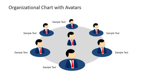 Circular Org Chart Mike Cartoon Avatar Slidemodel