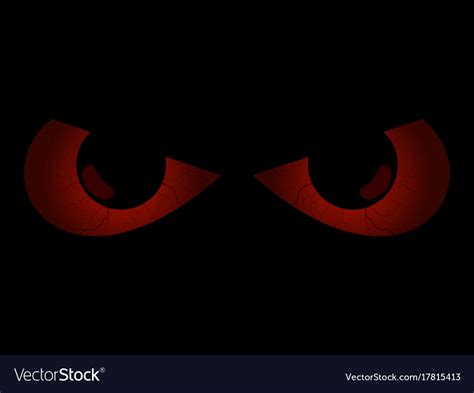 Evil Scary Eyes Black Pupils Halloween Element Vector Image