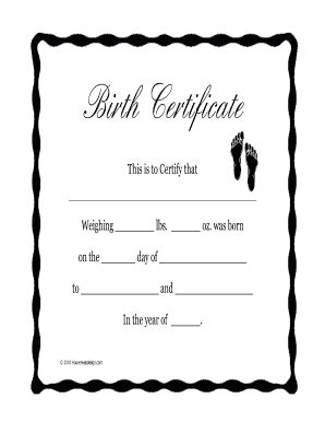 Birth certification is a crucial record, which documents the birth of a toddler. Fake Birth Certificate - Fill Online, Printable, Fillable, Blank | PDFfiller