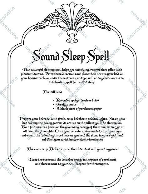 Sound Sleep Spell Image Witches Dinner Party Sweet Etsy