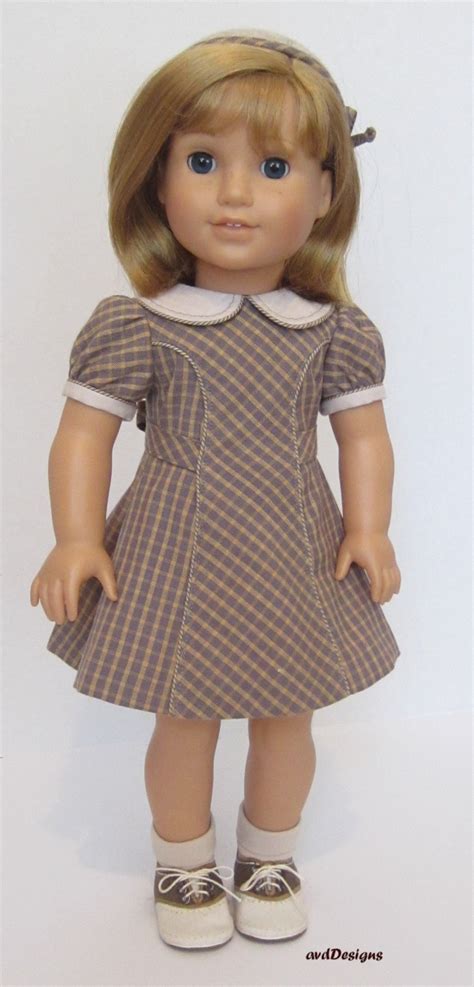 Vintage Style Doll Dress Pattern For 18 Ag Dolls Etsy