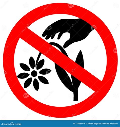 Do Not Pick Flowers Vector Sign Stock Vector Illustration Of Icon
