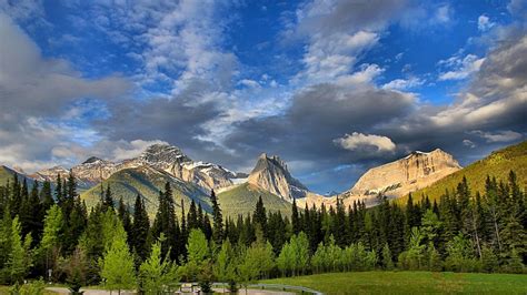 Fondos de pantalla Monte Lougheed Alberta Canadá Montañas Rocosas Canadienses bosque