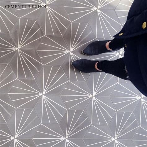 Fiber reinforced cement tiles are the tiles made by mixing, beating, shaping, and curing the roof i was built the traditional egyptian way of construction, e.g. Encaustic Cement Tile Starburst Hex Natural Gray | Cement ...
