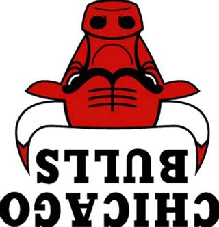 Turn the bulls logo upside down get a robot reading a book. 'if you tu...