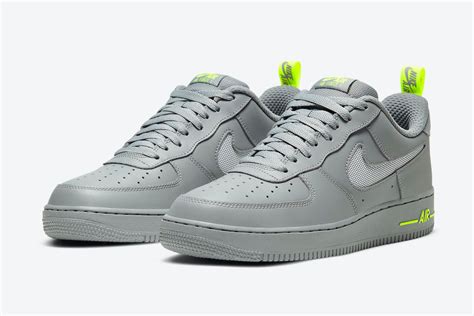 Nike Air Force 1 Low With Cut Out Swooshes Grey Volt Green Dc1429 001