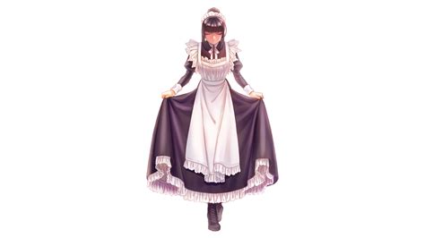 Female Anime Character Wearing Maid Costume Illustration Overlord Anime Maid Gamma Narberal