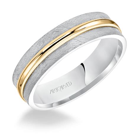 Artcarved Plain White Gold Mens Wedding Bands Diamond Engagement Rings