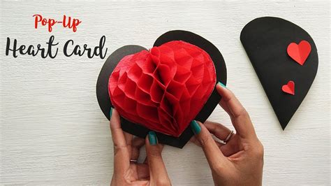 Diy Pop Up Heart Card Card Making 3d Pop Up Card Youtube