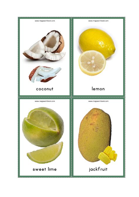 Free Printable Fruits Flashcards For Preschool And Kindergarten Kids