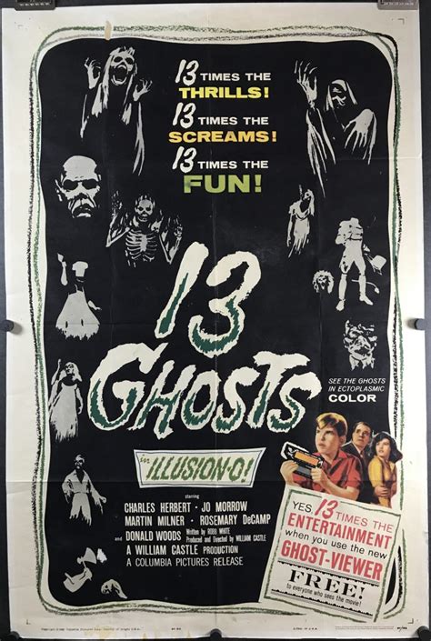 13 Ghosts Original William Castle Horror Movie Poster With Ghost Viewer